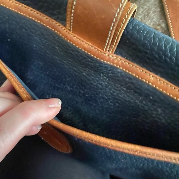 Dooney & Bourke  Handbag All Weather Leather USA pebbled blue Equestrian Vintage - Picture 5 of 15